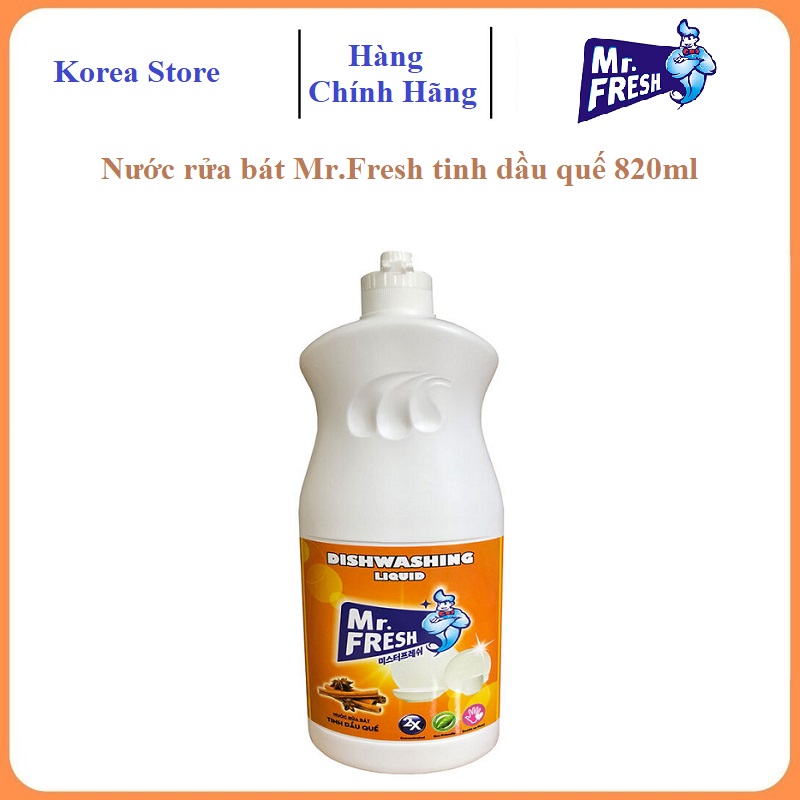 Mr.Fresh Dishwashing Liquid 820ml with Cinnamon Essential Oil