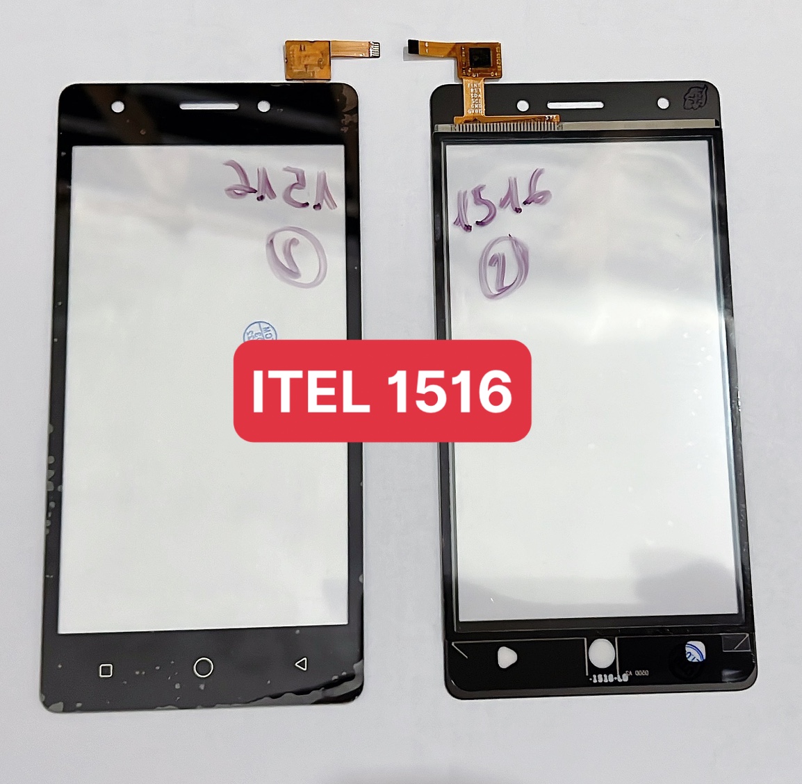 Cảm ứng itel it1516 - 1516 plus - zin original, màu đen, chân connect, ép kính