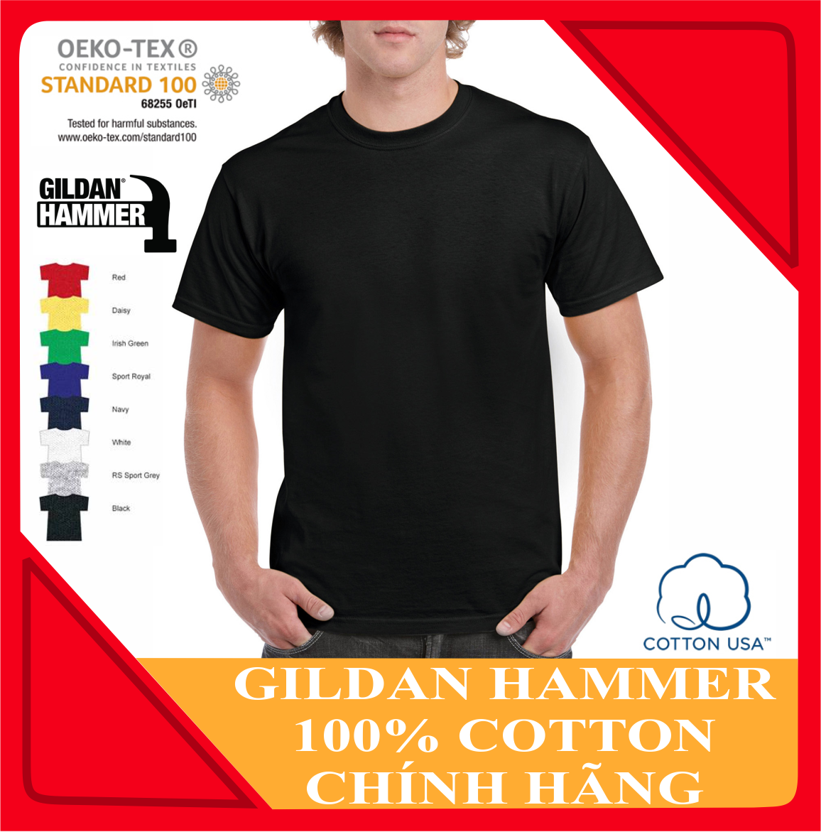 Áo thun Gildan Hammer chuẩn chính hãng - 100% cotton