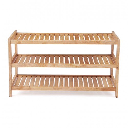 Kệ giày dép gỗ cao su 3 tầng rộng 80cm woodhouse