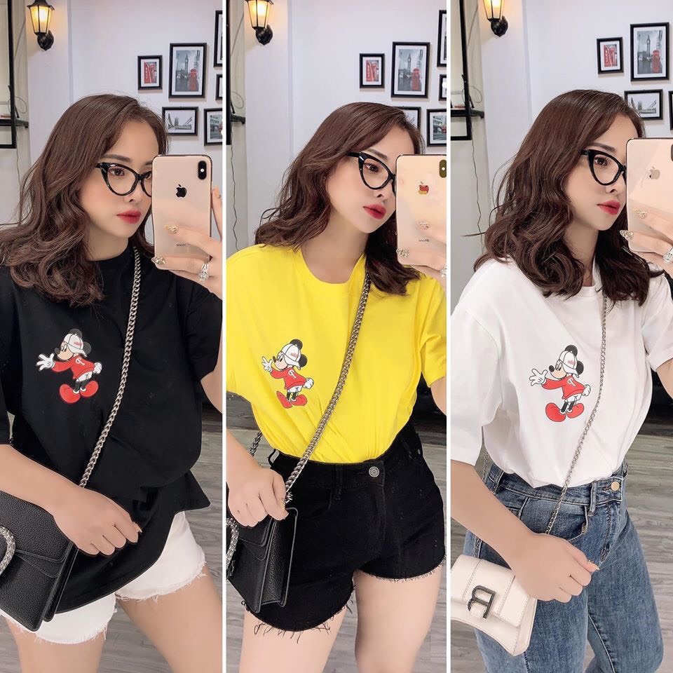Áo thun nữ thiêu hình dễ thương - a3