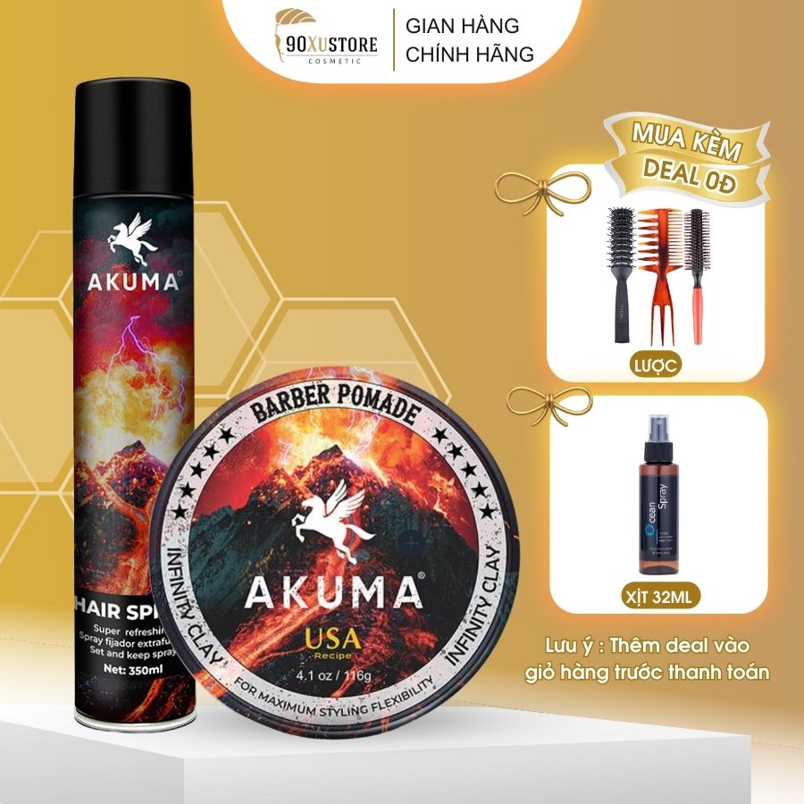 Sáp vuốt tóc nam AKUMA, gôm xịt tóc, tạo kiểu tóc, giữ nếp tóc