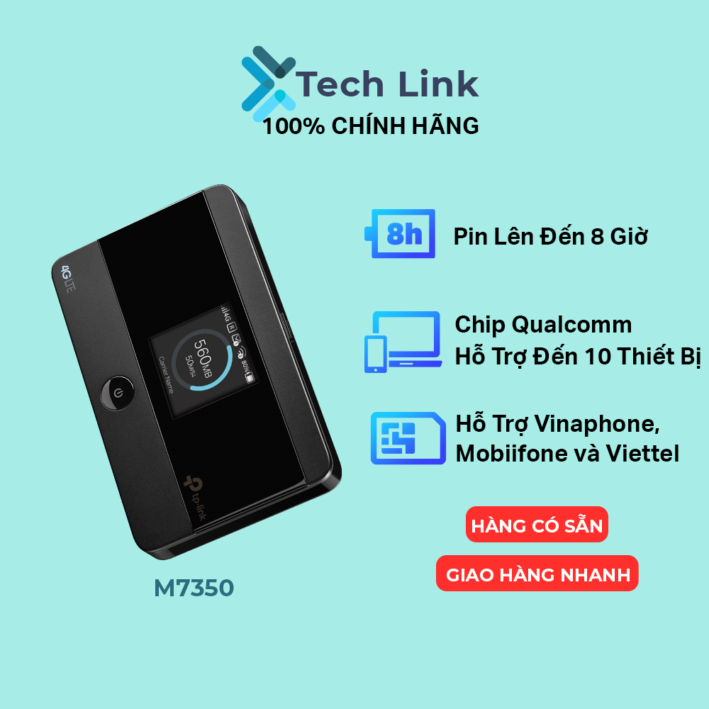 Bộ phát wifi di động tp-link m7350 3g/4g lte 150mbps - hàng chính hãng