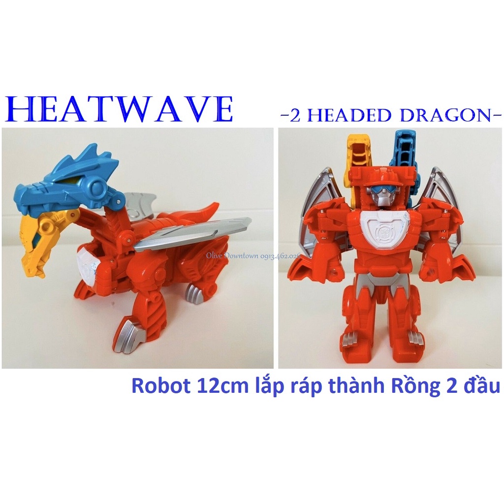 Heatwave 2 heads dragon - Action figure - Transformers - Rescue Bot