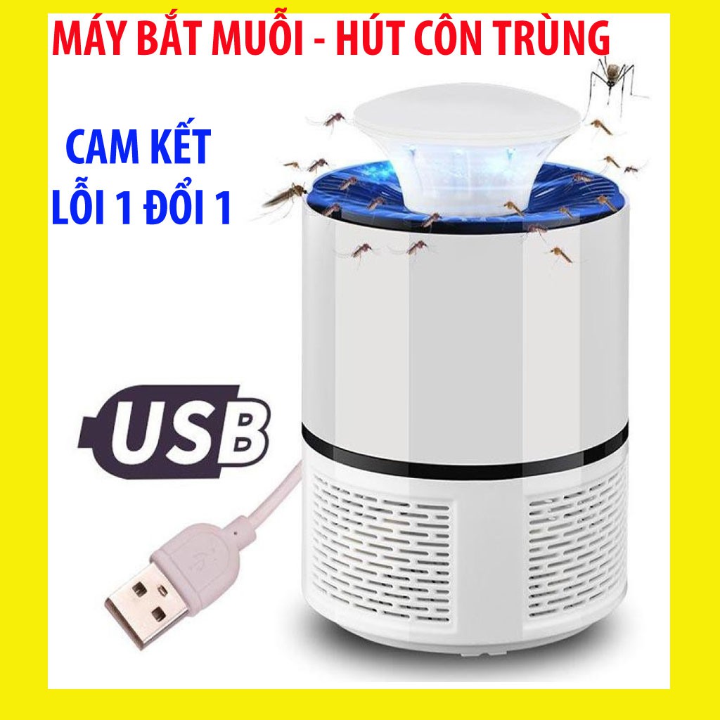 Đèn bắt muỗi diệt côn trùng thông minh, máy hút muỗi hình trụ bóng đèn ngủ mini cắm usb, cây đèn led hút muỗi