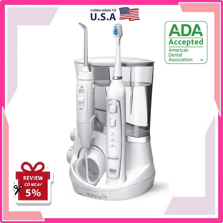 Combo máy tăm nước waterpik complete care 5.0 water flosser + bàn chải điện sonic toothbrush wp-861 wp-862