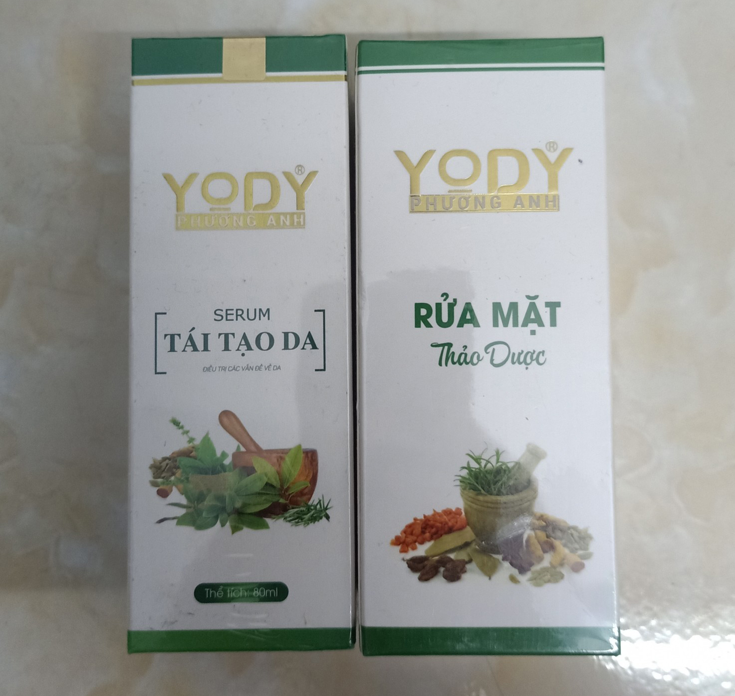 Combo tái tạo da (gồm Serum tái tạo + Bột rửa mặt) Yody White Phương Anh