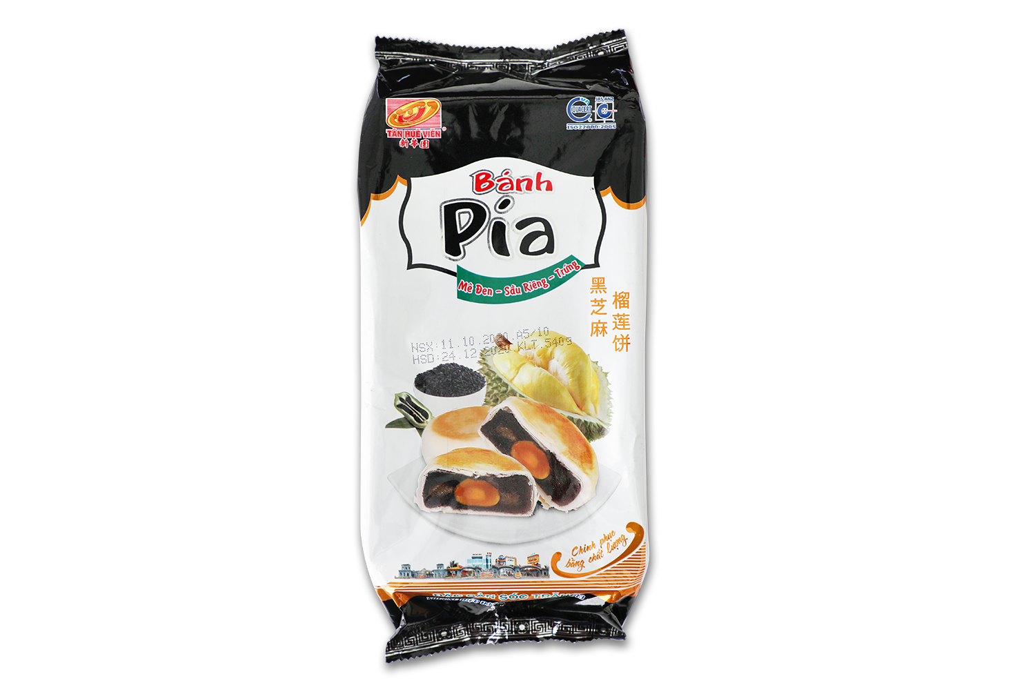[HCM]Bánh Pía Truyền Thống Mè Đen Sầu Riêng Trứng Muối của Tân Huê Viên - Cây 4 cái