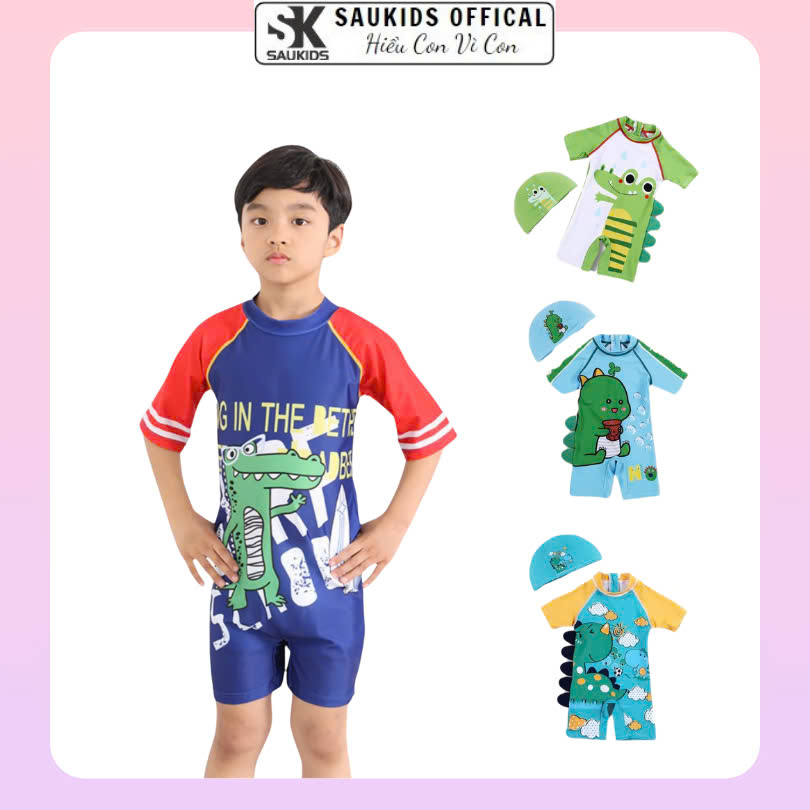Bộ đồ bơi cho bé trai từ 10kg đến size đại in hình dễ thương