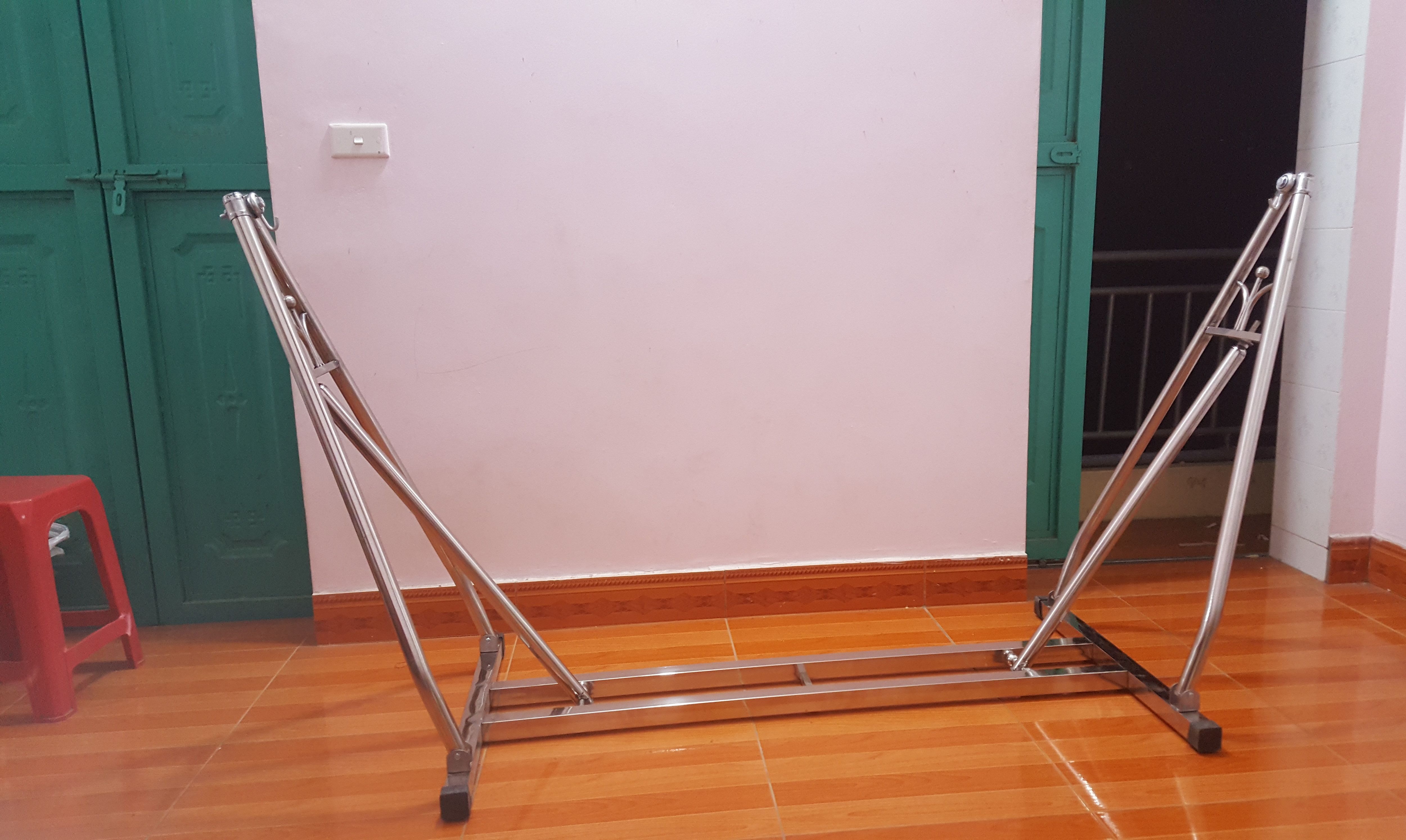 [ XẢ KHO ] Bộ Võng Xếp Inox Thang Vuông khung  inoc 100 % + kèm lưới  cán thép sai đại  ( ảnh thật) tặng màn võng chóng muỗi bảo hành 1 năm