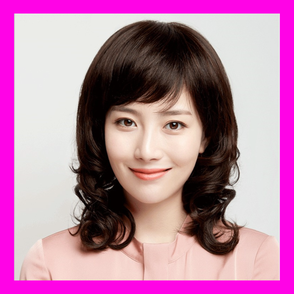 TẶNG LƯỚI - Tóc giả nữ trung niên xoăn Hàn Quốc nguyên đầu - TG57