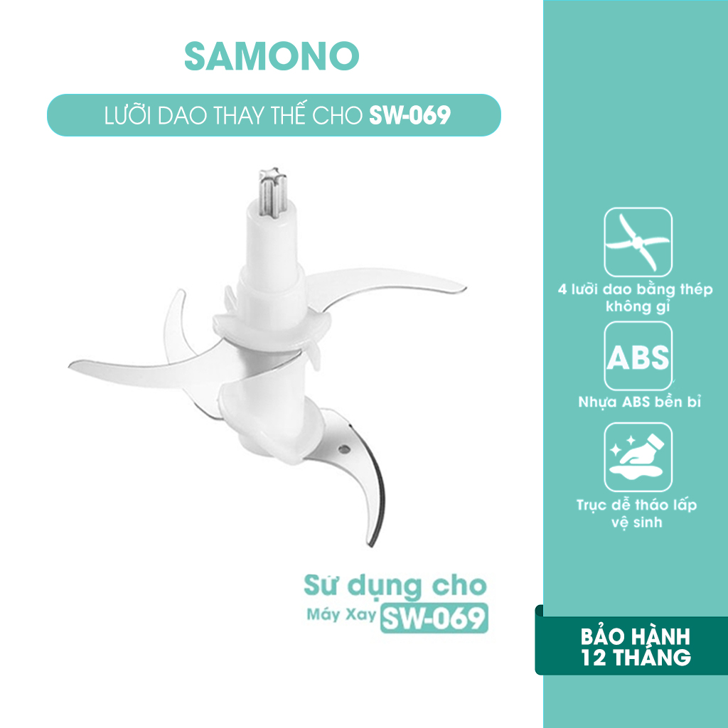 Lưỡi dao máy xay thịt cá đa năng SAMONO SW-069 1.8L - Hàng chính hãng