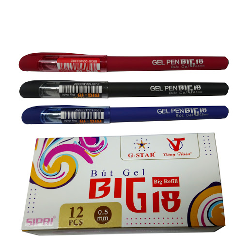 Hộp 12 cây viết gel G-STAR big-18 ( xanh, đỏ, đen ) ngòi 0.5mm