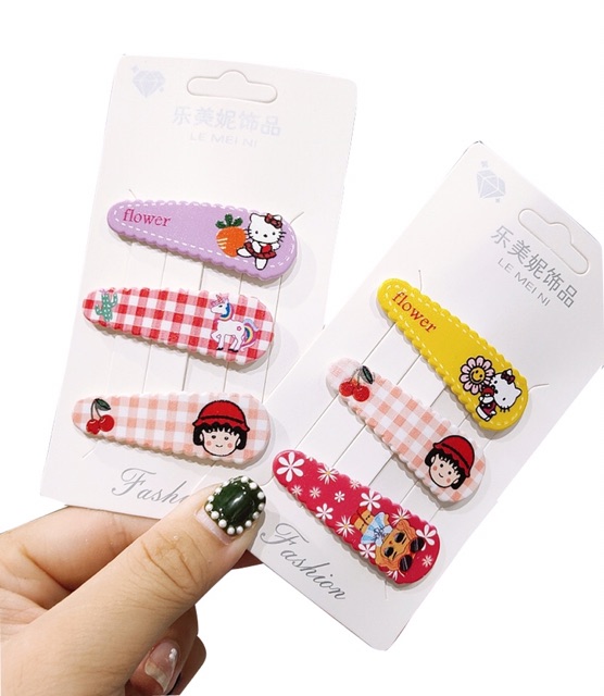 Sỉ 10 vỉ cặp tóc các hình cho bé siêu dễ thương 69k