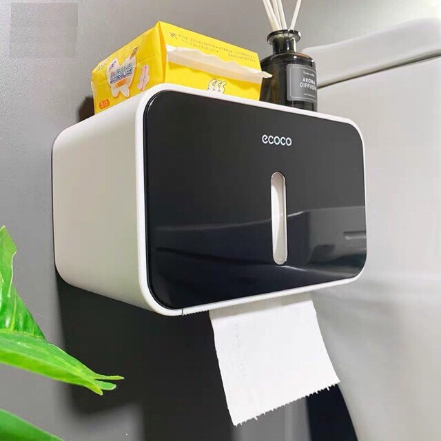 Ecoco 1903 - Hộp đựng giấy vệ sinh Cao cấp, có thanh giữ xoay lõi giấy - Đẹp, sang trọng, chống nước