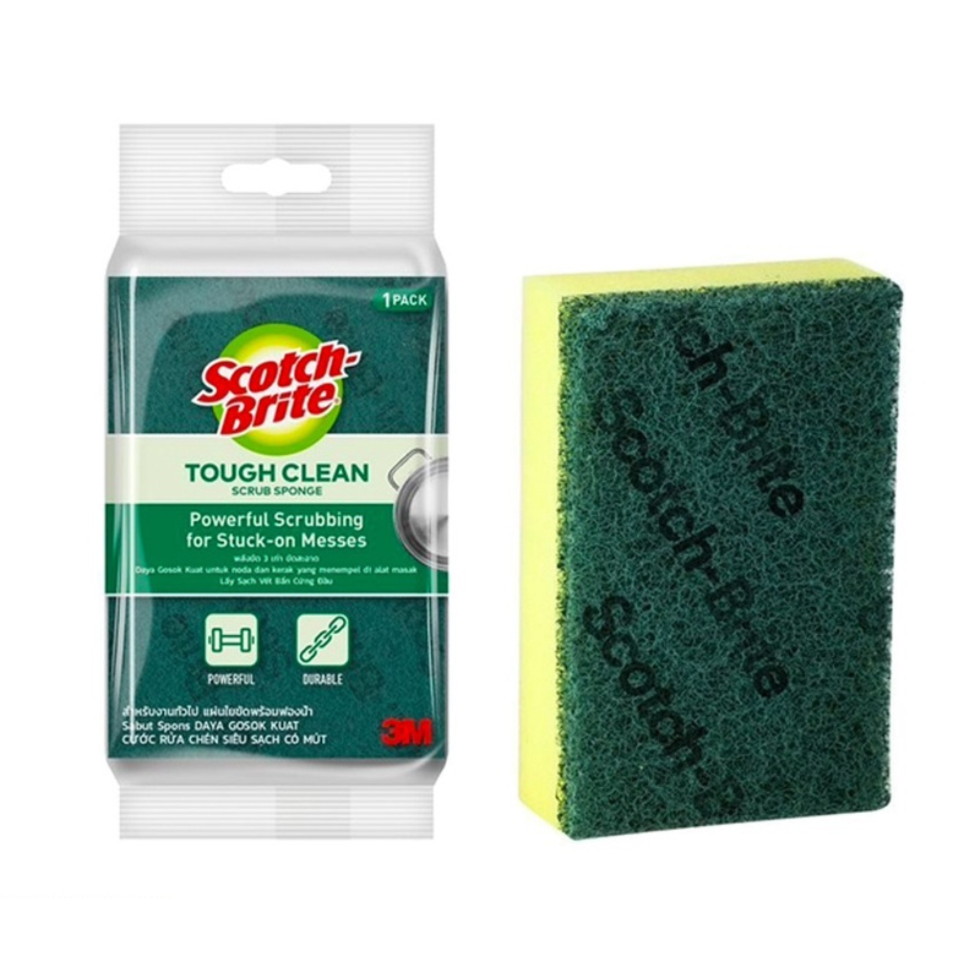 Miếng chùi rửa 2 mặt vàng xanh 3M Scotch Brite Professional