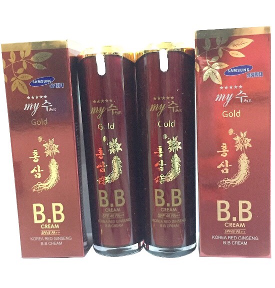 Combo 2 hộp kem nền bb hồng sâm đỏ hàn quốc 40ml kem lót nền bb my gold kem nền hàn quốc kem nền bb cream kem nền che khuyết điểm pp sâm yến 3a