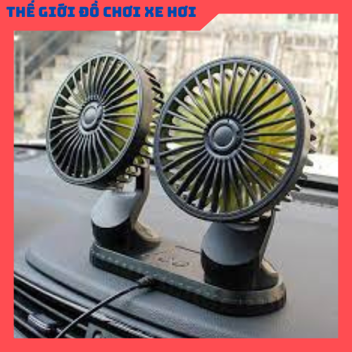 Quạt Đôi Mini 360 Độ Công Suất Lớn, Để Trong Ô Tô, Để Bàn Làm Việc