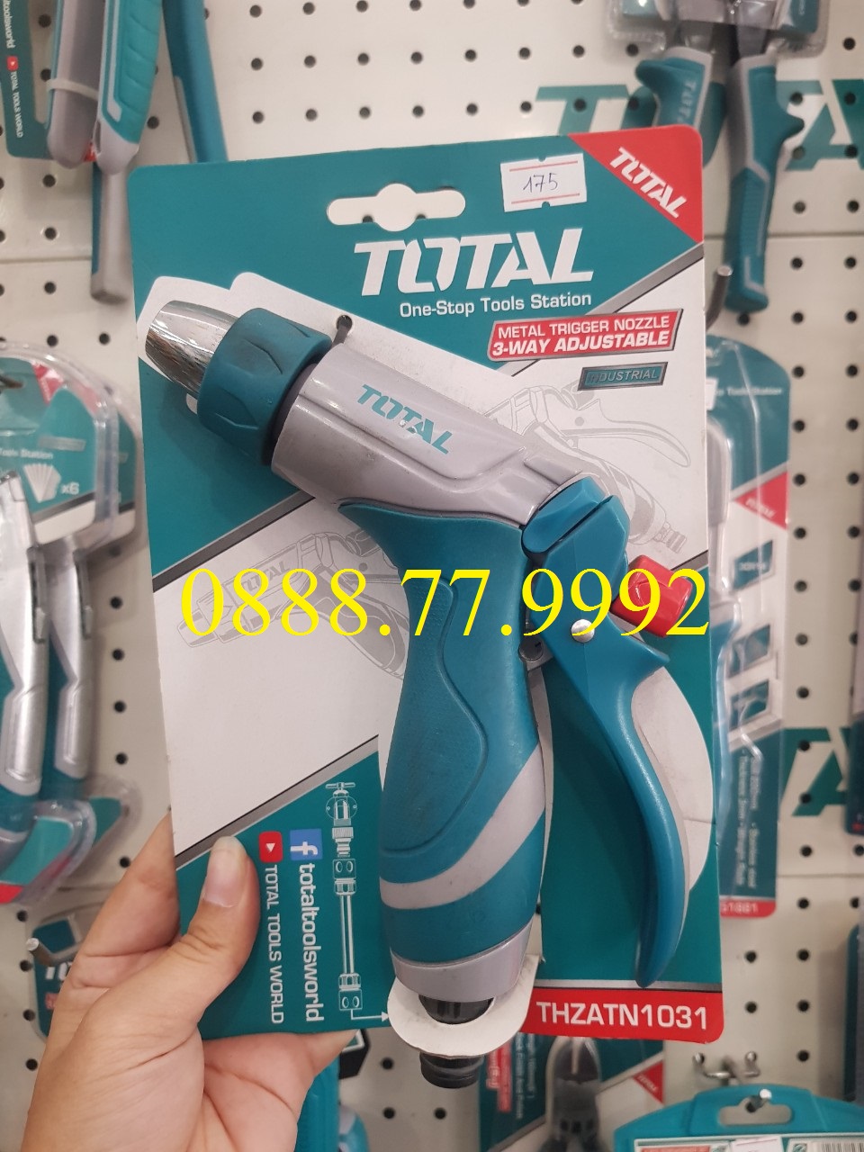 Vòi phun máy xịt rửa TOTAL THZATN1031 vòi xịt phun nước 3 tia Kích thước 1517.5cm, kích hoạt 3 chiều vòi xịt rửa, phun nước cho việc tưới sân vườn, tưới tiêu nông nghiệp