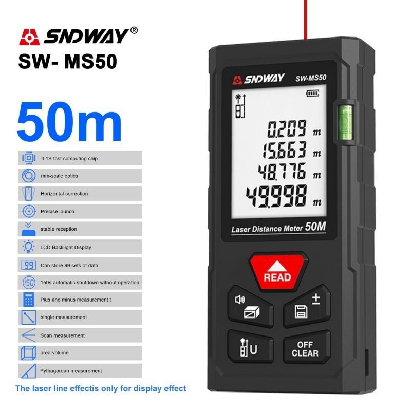 Máy đo khoảng cách bằng tia laser sndway 50m - thước đo laze