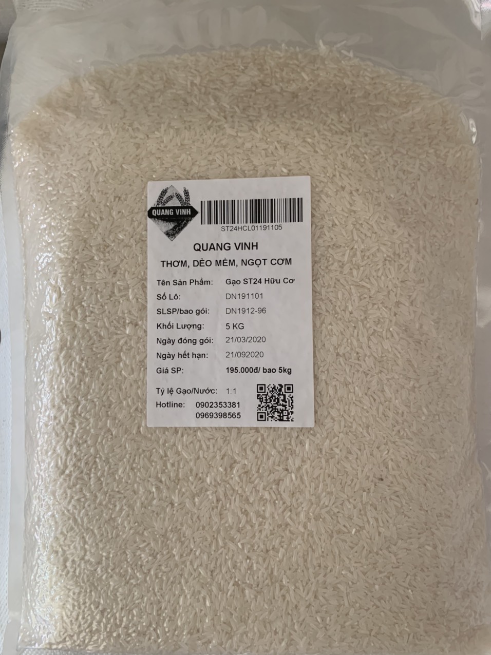 Gạo Hữu Cơ ST24 Hữu Cơ - 5KG