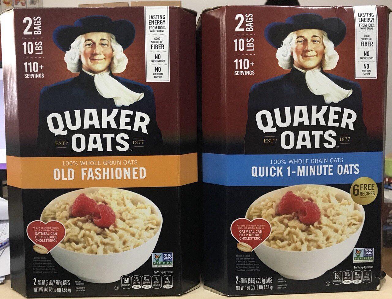 [hcm]yến mạch quaker oats mỹ thùng 4.52kg 3