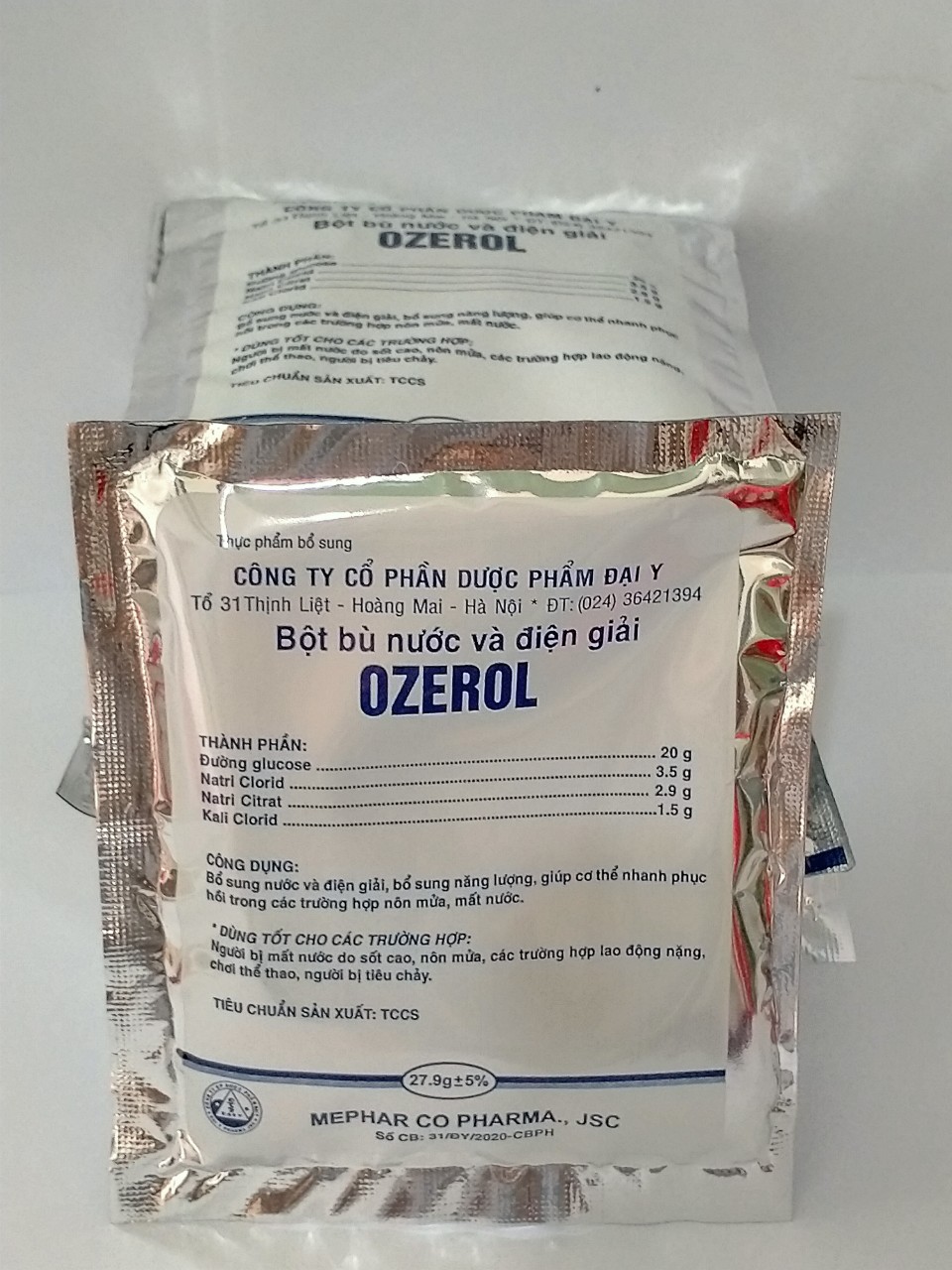 Combo 10 gói bù nước và điện giải OZEROL 27g