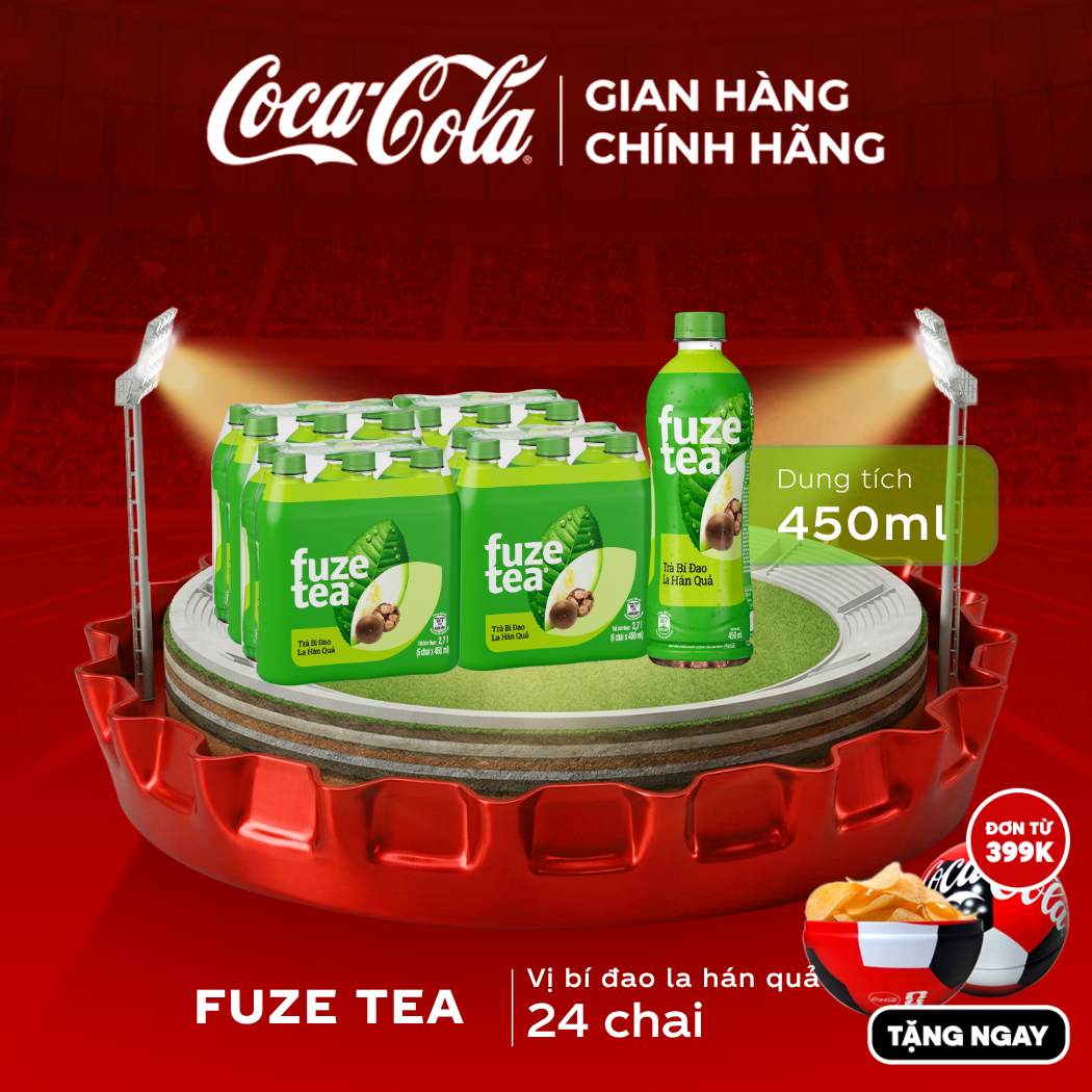 [SIÊU SALE ] Thùng 24 Chai Trà Bí Đao La Hán Quả Fuze Tea 450ml Coca-Cola Official Store Sale 25.06 Coca-Cola Chính Hãng_LD