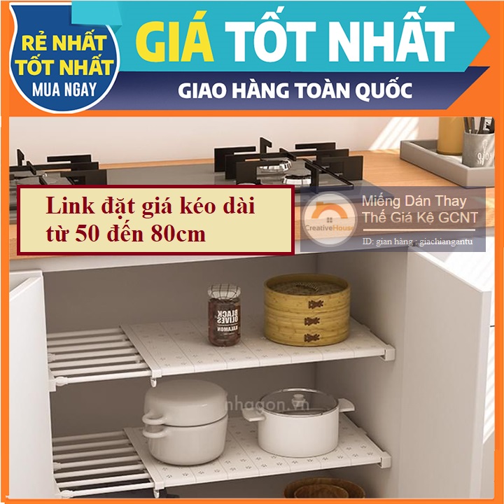 (Giá kéo dài từ 50 đến 80cm ) Kệ chia ngăn tủ đa năng chịu được 10-15kg
