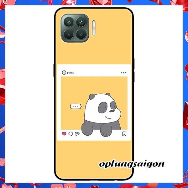 Ốp Cường Lực Dẻo Đen Dành Cho Oppo A93 - Oppo F17 Pro Mẫu Chú Gấu Khung Hình
