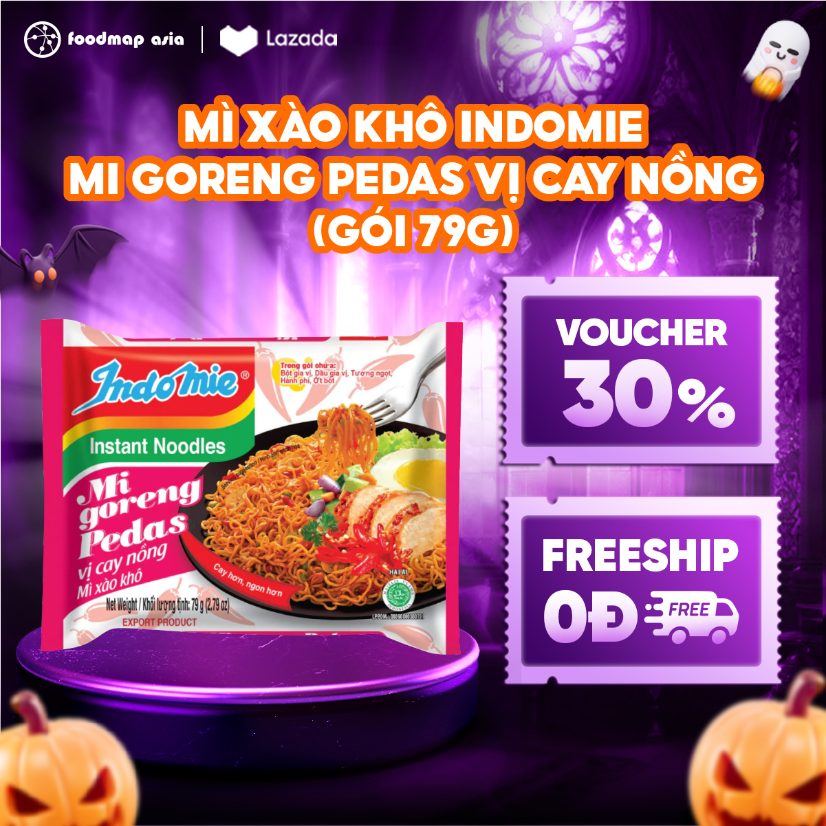 Thùng Mì Xào Khô INDOMIE Mix 2 Vị (Đặc Biệt + Cay Nồng) - Thùng 40 gói x 2 vị