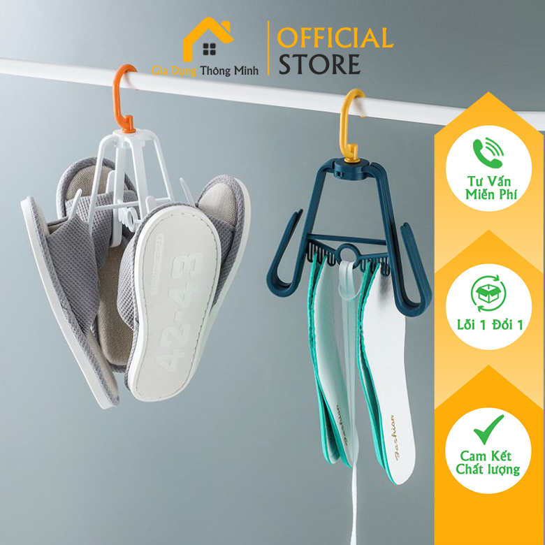 Móc treo giày, treo đồ - móc treo phơi giày thông minh 4 nhánh