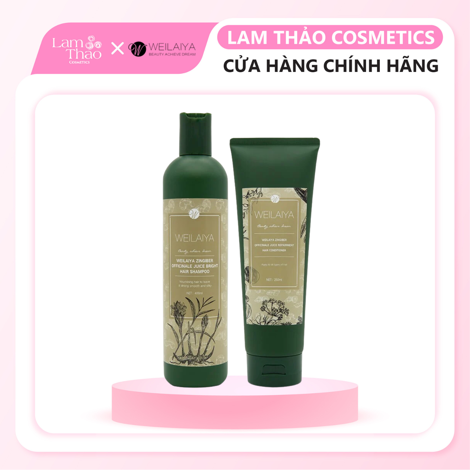 Bộ Dầu Gội Và Xã Hà Thủ Ô Weilaiya Hair Strength Shampoo & Conditioner