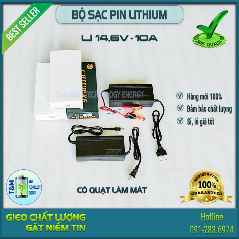Bộ sạc pin lithium 4s li 14,6v 10a có quạt làm mát