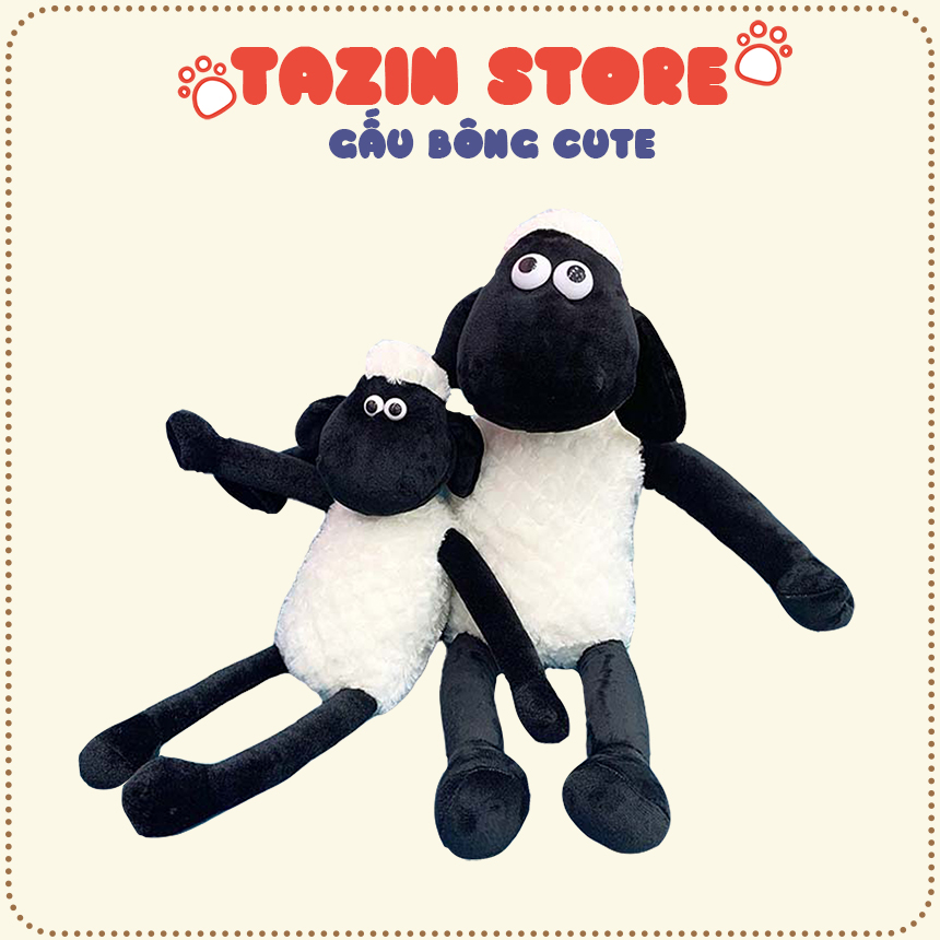 Cừu shaun the sheep nhồi bông tazin shop, gấu bông cừu mềm mịn