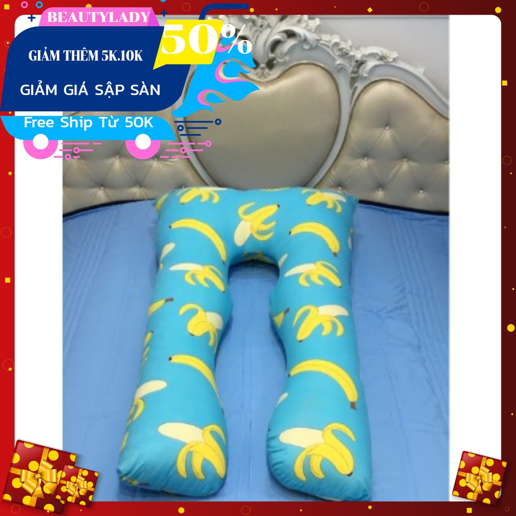 Sỉ Gối ôm bà bầu hình chữ u 130cm mẫu chuối vàng
