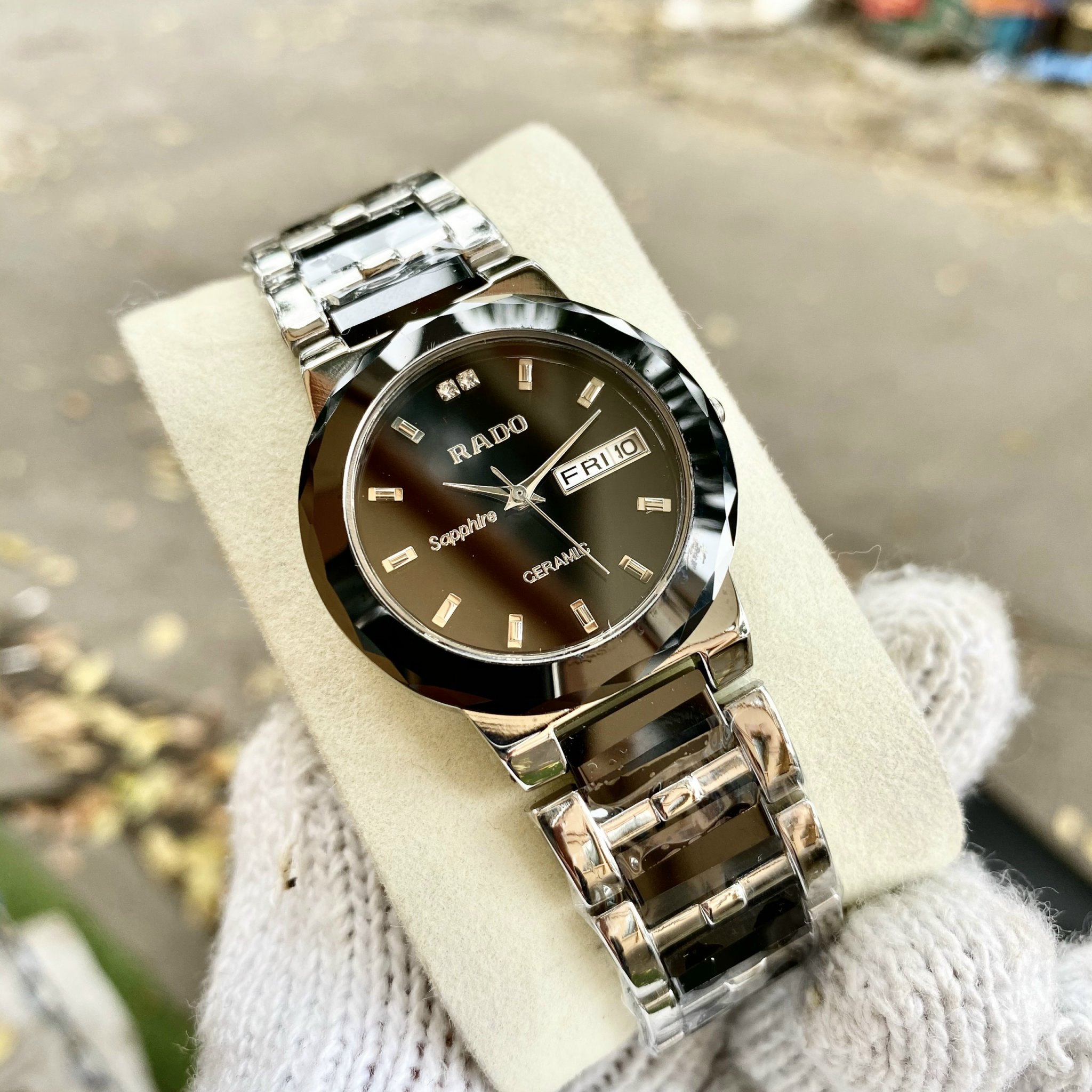 [SIÊU QUÀ KHỦNG] TẶNG 1 Vòng Đá tỳ Hưu + 2 pin AG4 trị giá 100.000đ Khi Mua Đồng Hồ Nam RAA.D0 L033 ĐEN TRẮNG Dây Đá CERAMIC Chống Xước, Chống Nước tuyệt đối