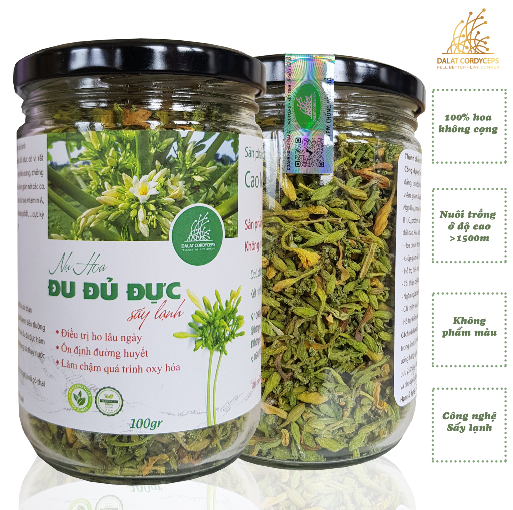 Nụ hoa đu đủ đực khô - Dalat Cordyceps - loại sấy lạnh