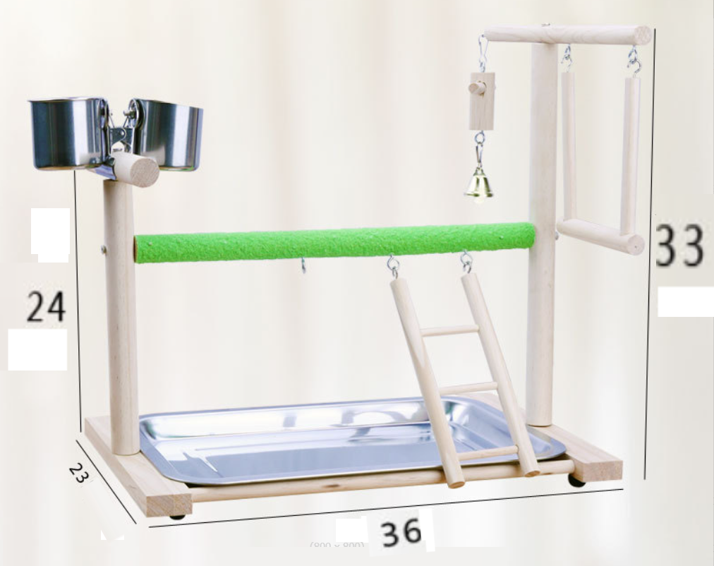 1 bộ cầu đậu gỗ có kết hợp cây đậu mài móng cho yến phụng, lb, cock, sun, greencheck, lory, các dòng chim nhỏ
