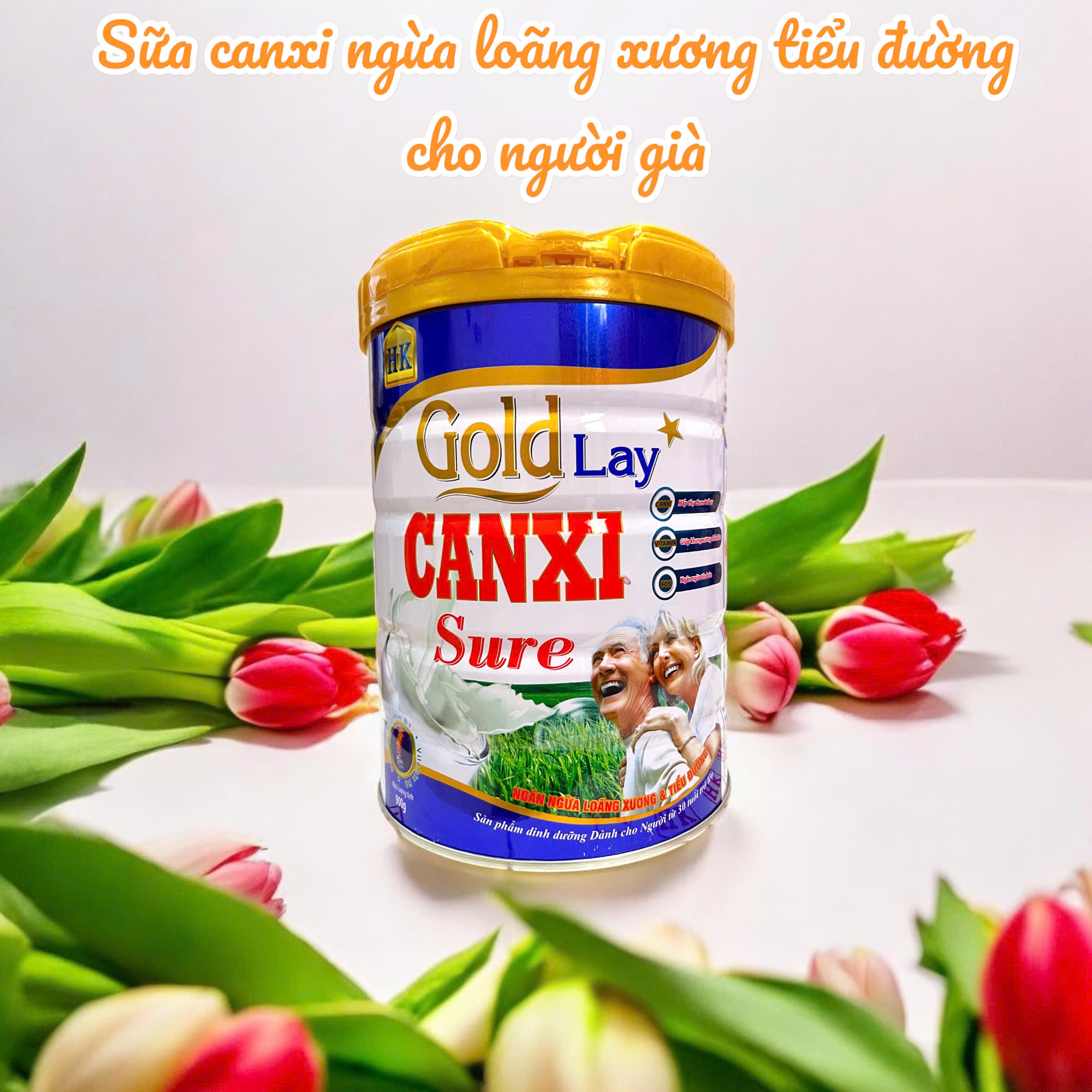  Sữa Goldlay Canxi dành cho người già ngừa loãng xương và tiểu đường lon 900g  Date mới  