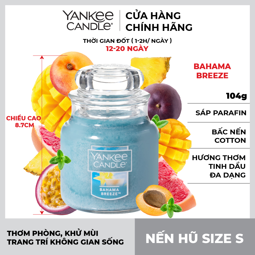 Nến hũ Yankee Candle size S - Bahama Breeze