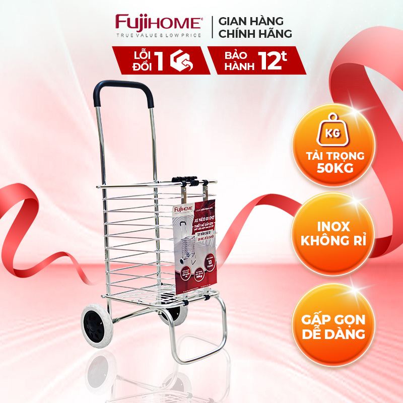 Xe kéo đi chợ đa năng fujihome sc-250 tải trọng 40-50kg - công nghệ nhật bản - bảo hành điện tử 12 tháng