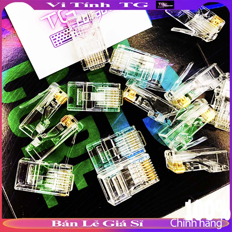Đầu bấm dây cáp mạng lan rj45 - hạt mạng rj45 chống nhiễu