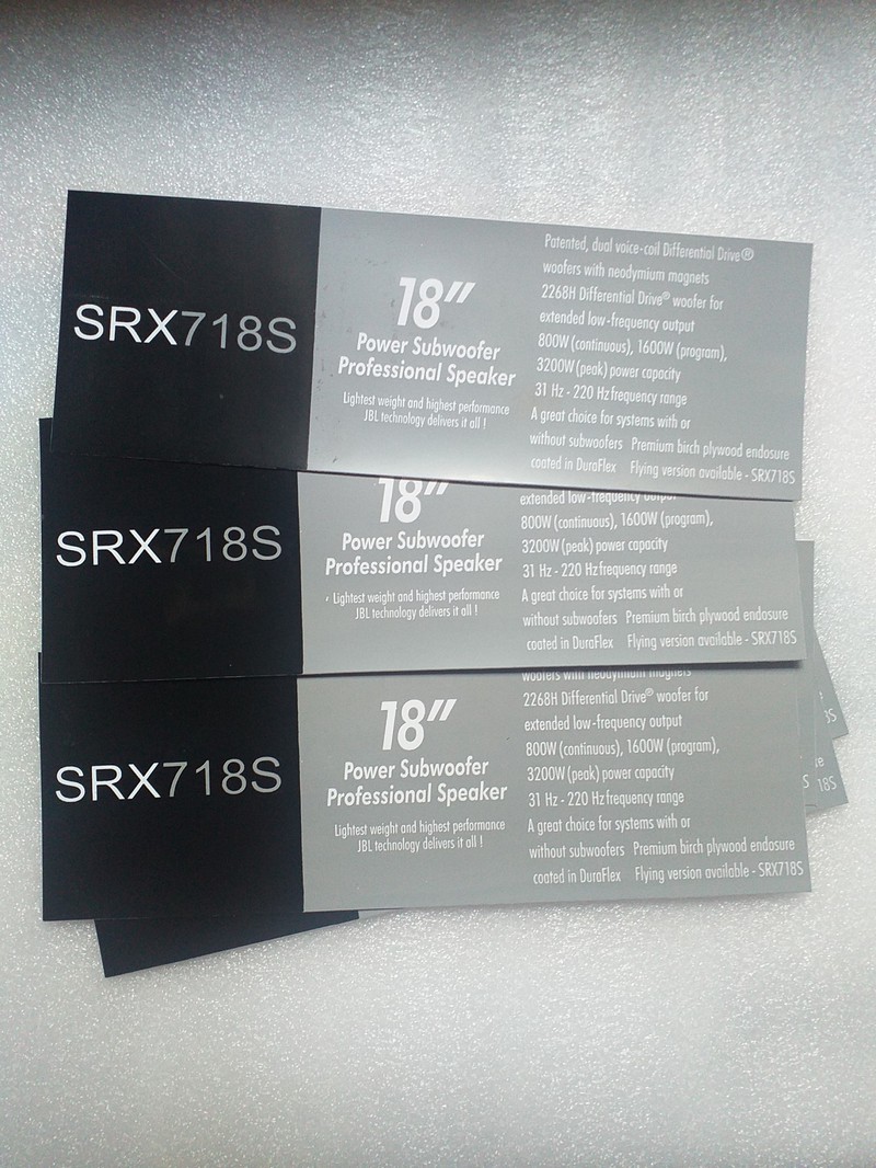 Tem decal dán thùng loa SRX718S có keo dính ( giá 1 tem )