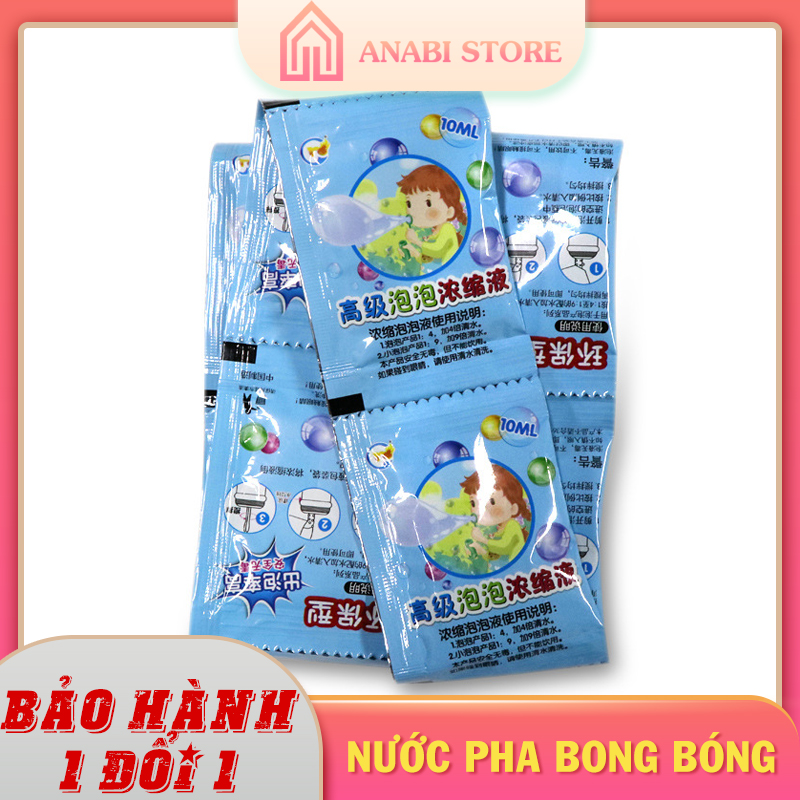 Nước pha bong bóng xà phòng túi 10ml - dành cho máy phun bong bóng xà phòng của bé - mua kèm đồ chơi máy phun bong bóng xà phòng