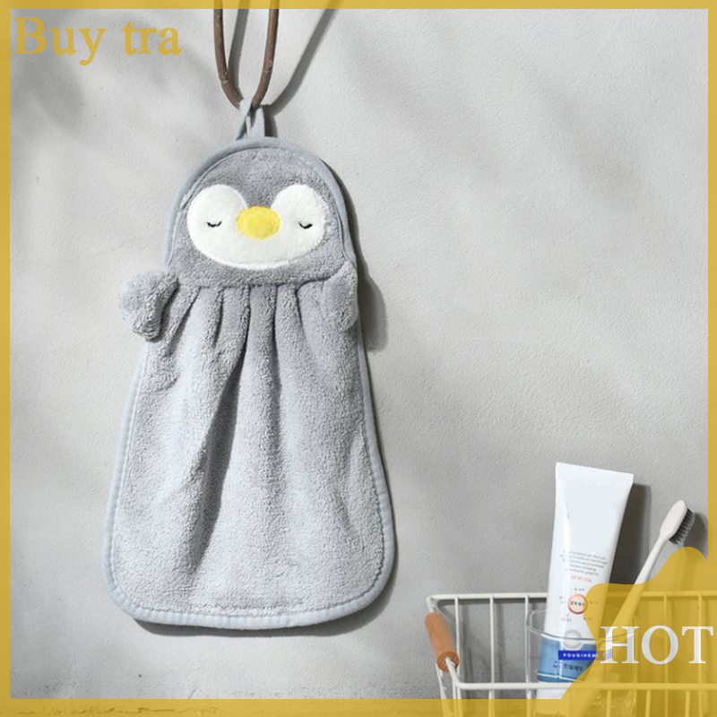 [Buytra] 1 chiếc khăn tay hoạt hình có thể treo khăn dễ thương thấm hút lông cừu san hô cho trẻ em
