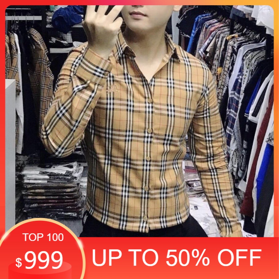 Áo sơ mi nam áo sơ mi nam nữ áo sơ mi tay dài burberry nhiều màu fs fashion
