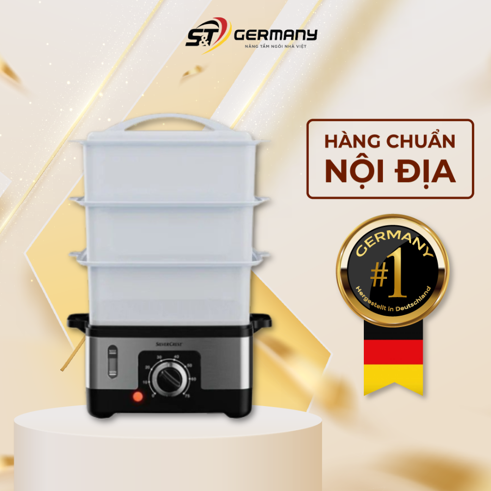 Nồi hấp silvercrest nội địa đức sdg 950 c3, nồi hấp điện đa năng, nồi hấp đa tầng germanysnt 260029