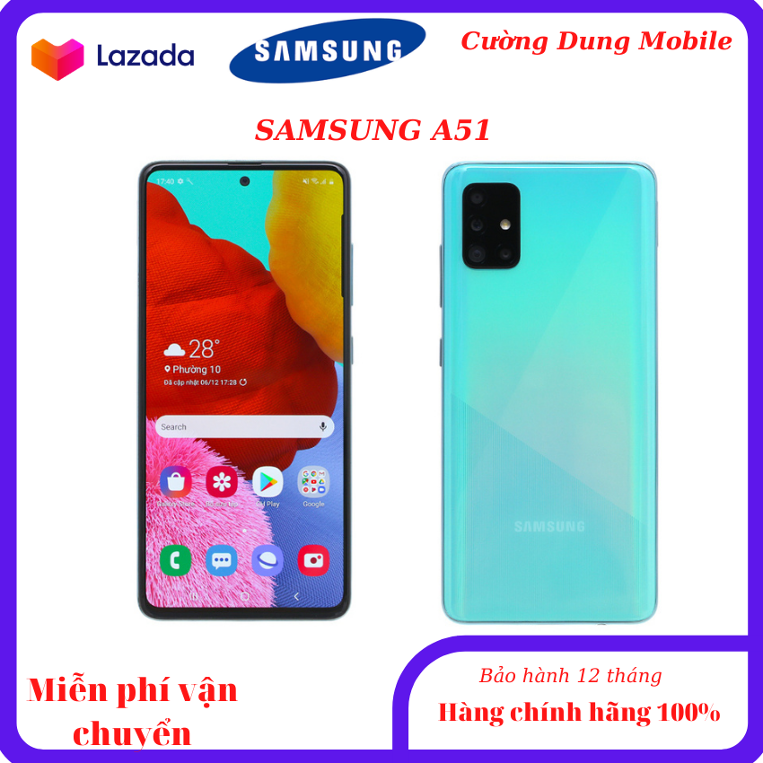 Samsung A51 Ram 6G rom 128Gb NEW bảo hành chính hãng 12 thang toàn quốc, máy đẹp giá tầm trung, vân tay vô cực, sạc nhanh, siêu mượt chiến các loại game