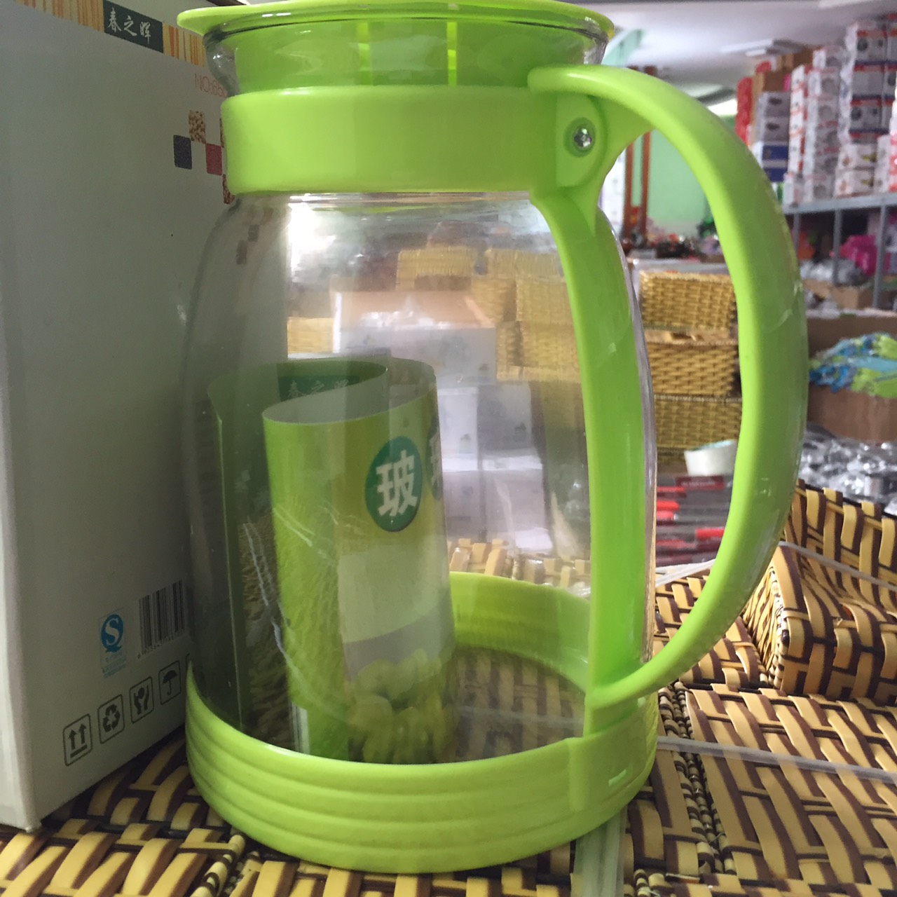Bình thủy tinh 2000ml đựng nước cam, chanh, đựng nước uống tiện lợi. Bình thủy tinh có quai